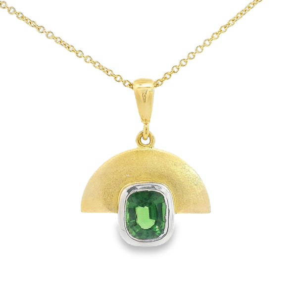18ct yellow gold 1.05ct Chrome Tourmaline pendant