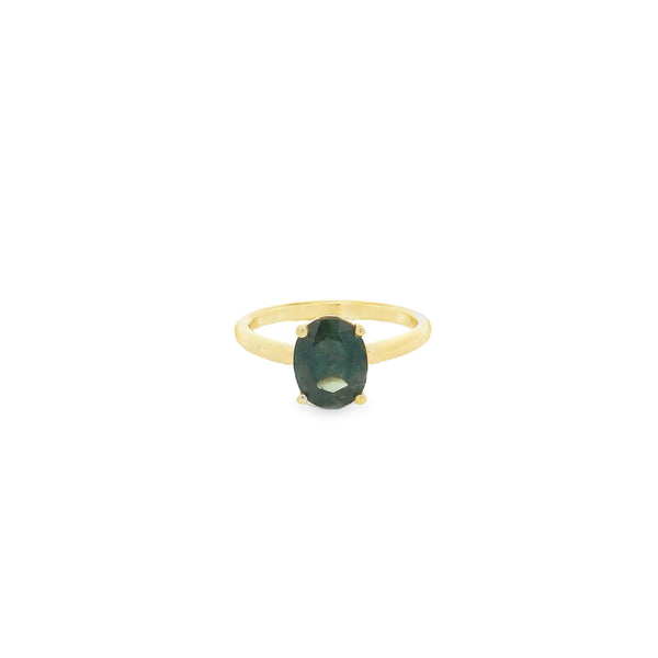 18ct yellow gold 2.10ct green/blue parti sapphire ring