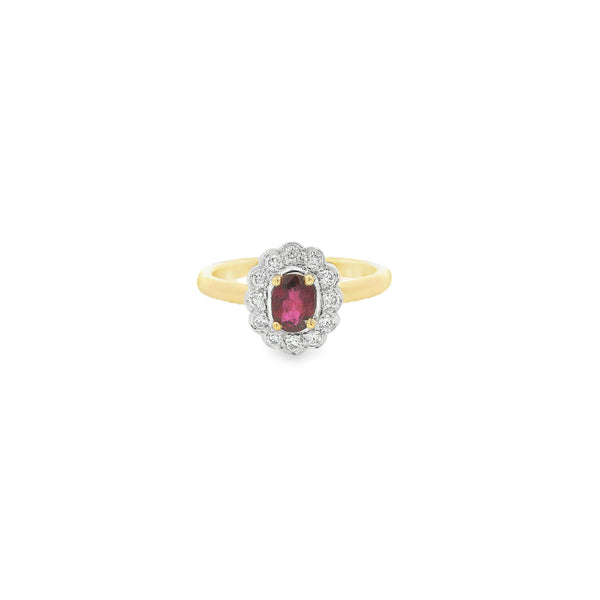 18ct yellow & white gold Ruby & Diamond ring