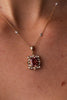 18ct rose and white gold pink tourmaline pendant
