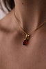 9ct yellow gold red garnet pendant