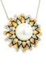 18ct white and rose gold bouquet style pendant
