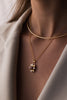 18ct yellow and white gold peach tourmaline pendant