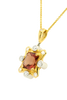 18ct yellow and white gold peach tourmaline pendant