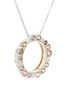 18ct white and rose gold sapphire and diamond circle pendant