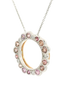18ct white and rose gold sapphire and diamond circle pendant