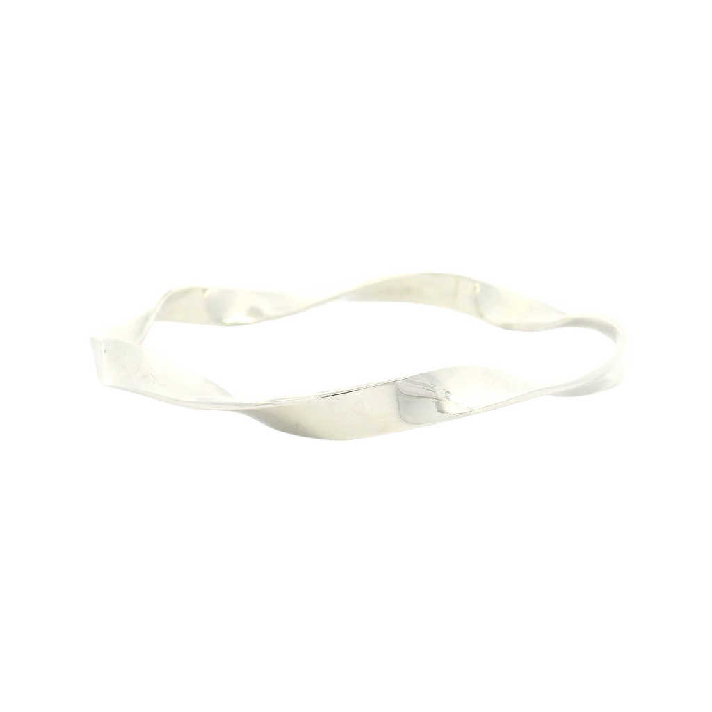 Sterling silver twist bangle